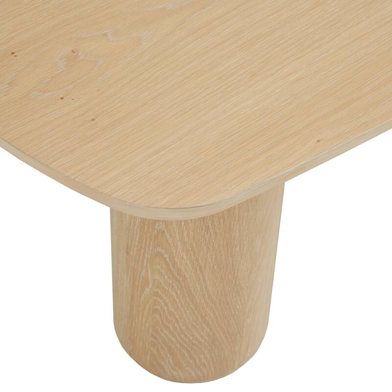 Edo Contemporary Oak-Finished Table with Sturdy Column Base by iNSPIRE Q Modern