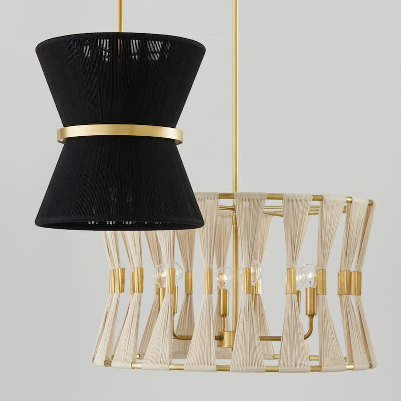 Cecilia 12" 1-light Patinaed Brass/ Tapered String Pendant