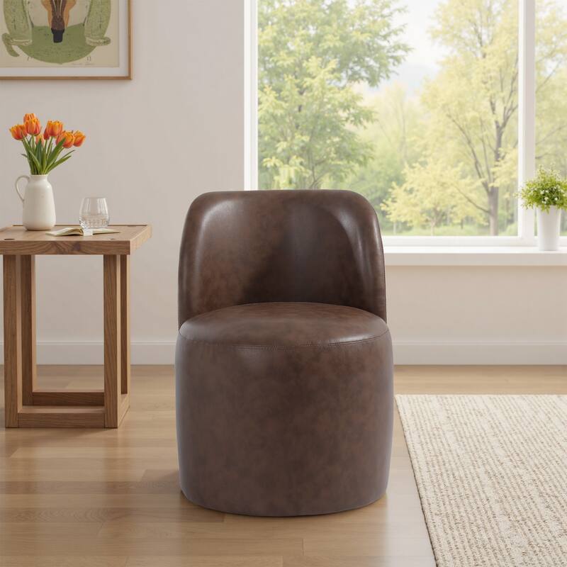 Modern Linen Upholstery Dining Chair Barrel Chair