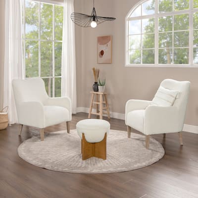 Nimbus 27.5" Curved Boucle Accent Armchair