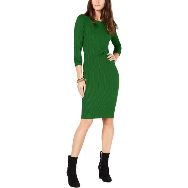 Shop Michael Michael Kors Womens Casual Dress Ribbed Twist Front