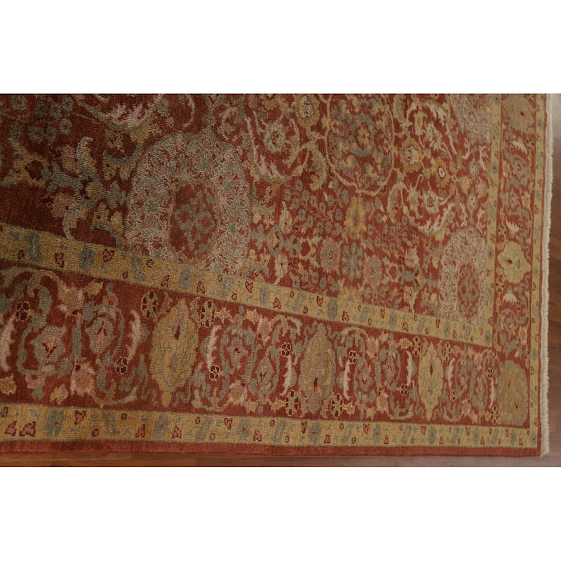Vintage Vegetable Dye Oushak Turkish Area Rug Handmade Wool Carpet - 8'2"x 9'11"