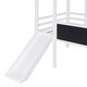 preview thumbnail 12 of 23, Twin Size Loft Bed Kids Bed with Ladder and Slide, Fairytale-like Atmosphere House Bed with Blackboard & Light Strip for Kids