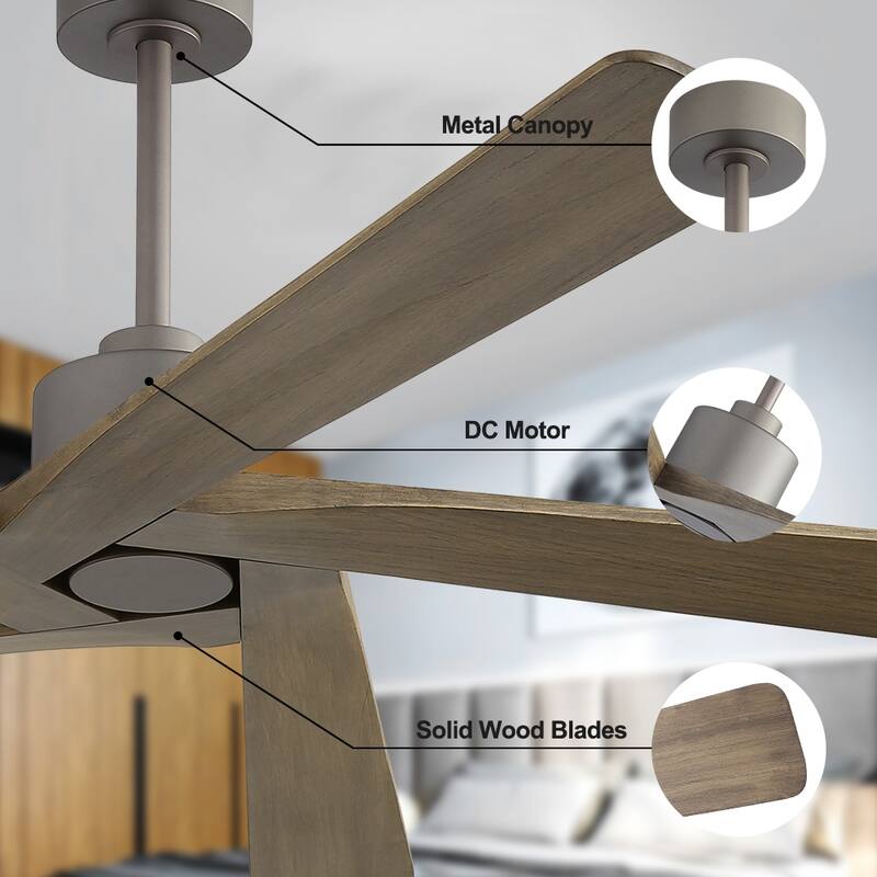 WINGBO 72" 6-Speed DC Motor Indoor Ceiling Fan without Lights