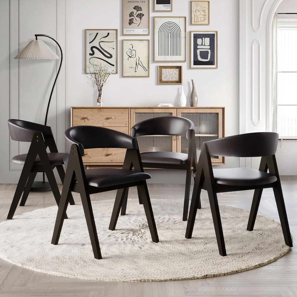CraftPorch Transitional V-shaped Dining Chairs (Set of 4)