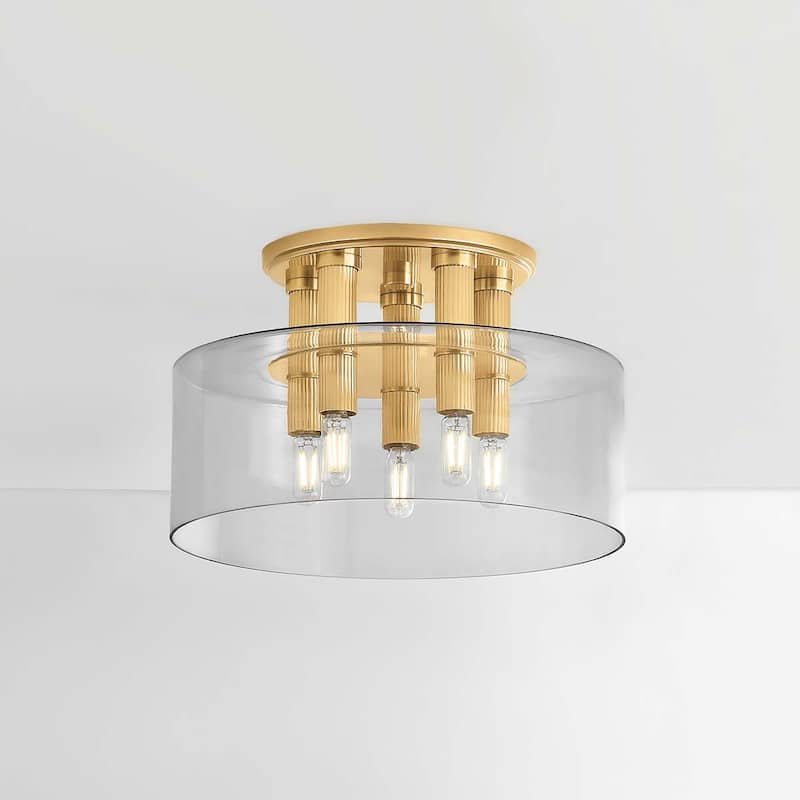 Hudson Valley Lighting 5135 Crystler 5 Light 15" Wide Flush Mount