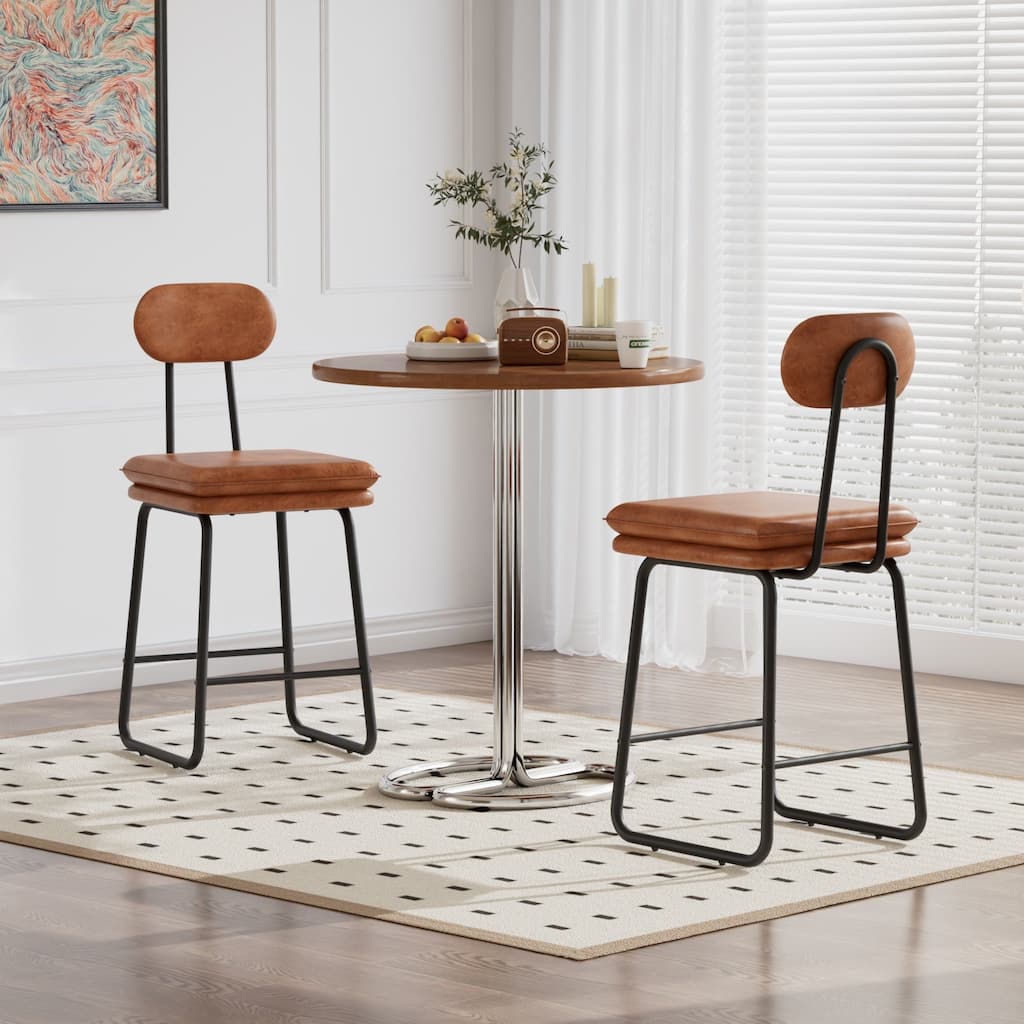 Javlergo Living Room Chair Set of 2 & 4 Modern Armless Accent Chair with Double Footrest Bar Stools for Multiple Rooms