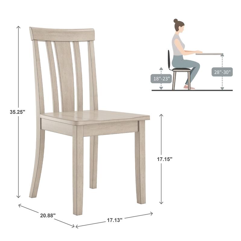 Wilmington II Round Pedestal Base Antique White 5-Piece Dining Set by iNSPIRE Q Classic