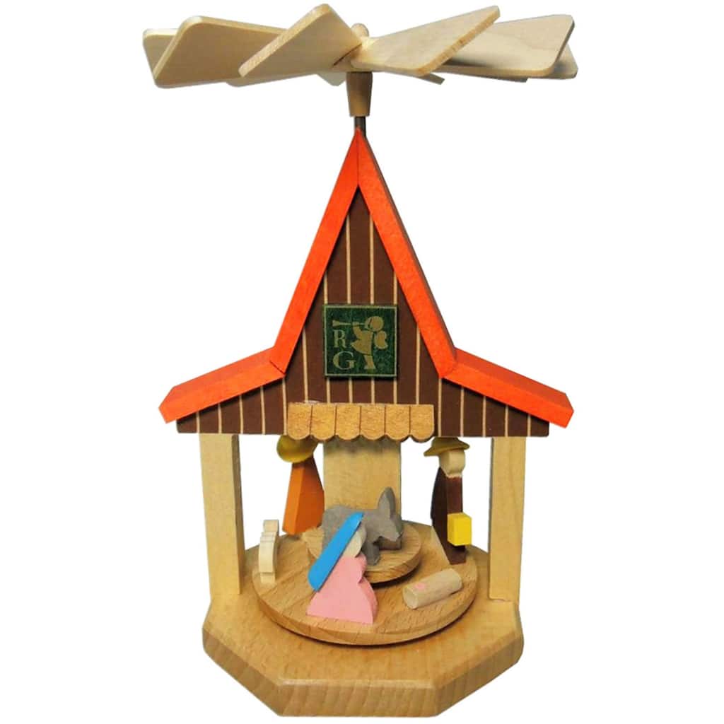 5" Richard Glaesser Pyramid Mini House Nativity Christmas Decoration