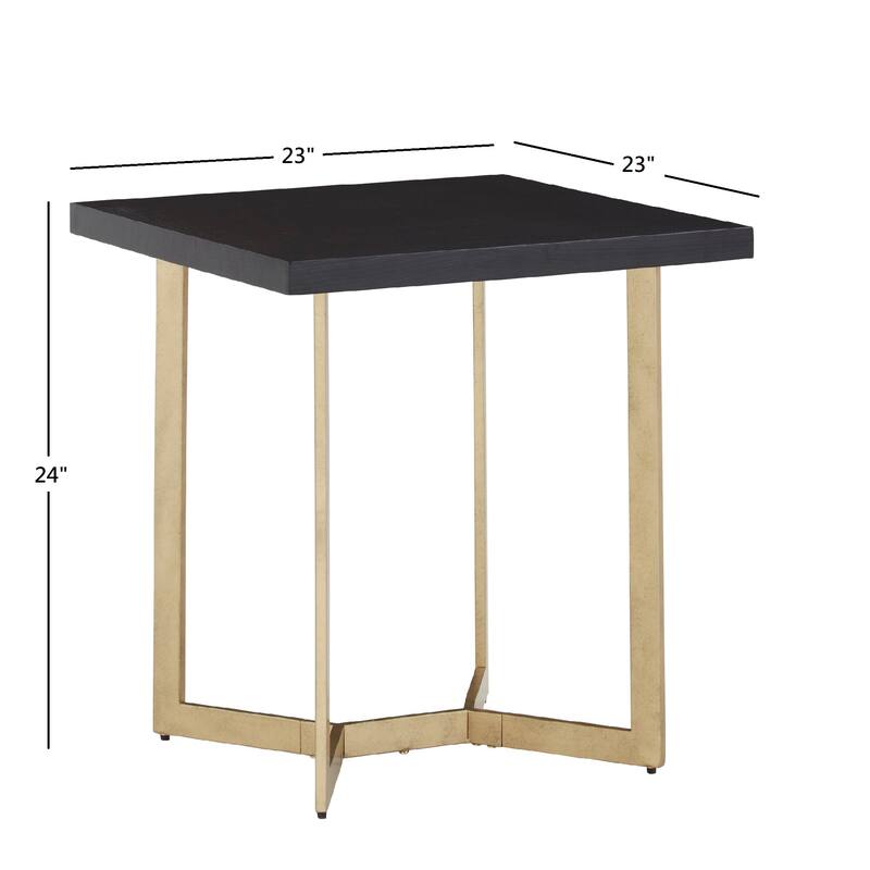 Cheyenne Black and Gold Metal Base Table Set by iNSPIRE Q Modern