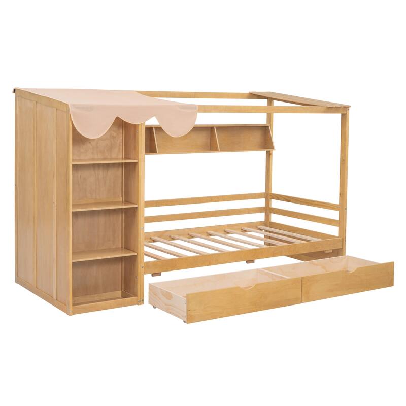House Bed with Multiple storage spaces