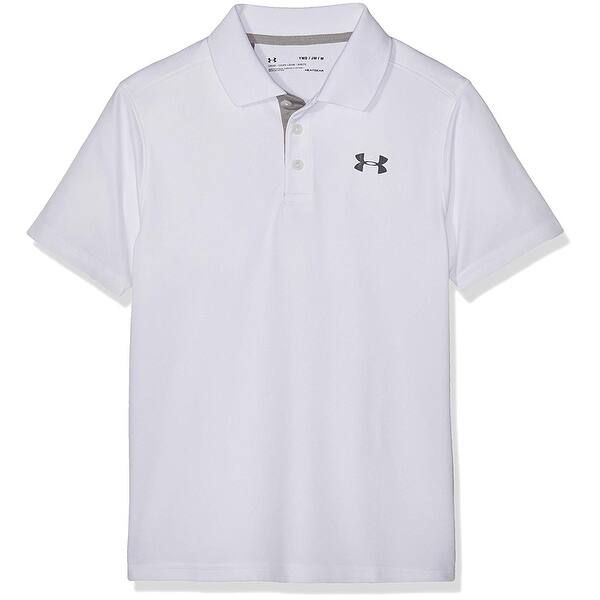 Shop Under Armour Boys Performance Polo White Rhino Gray
