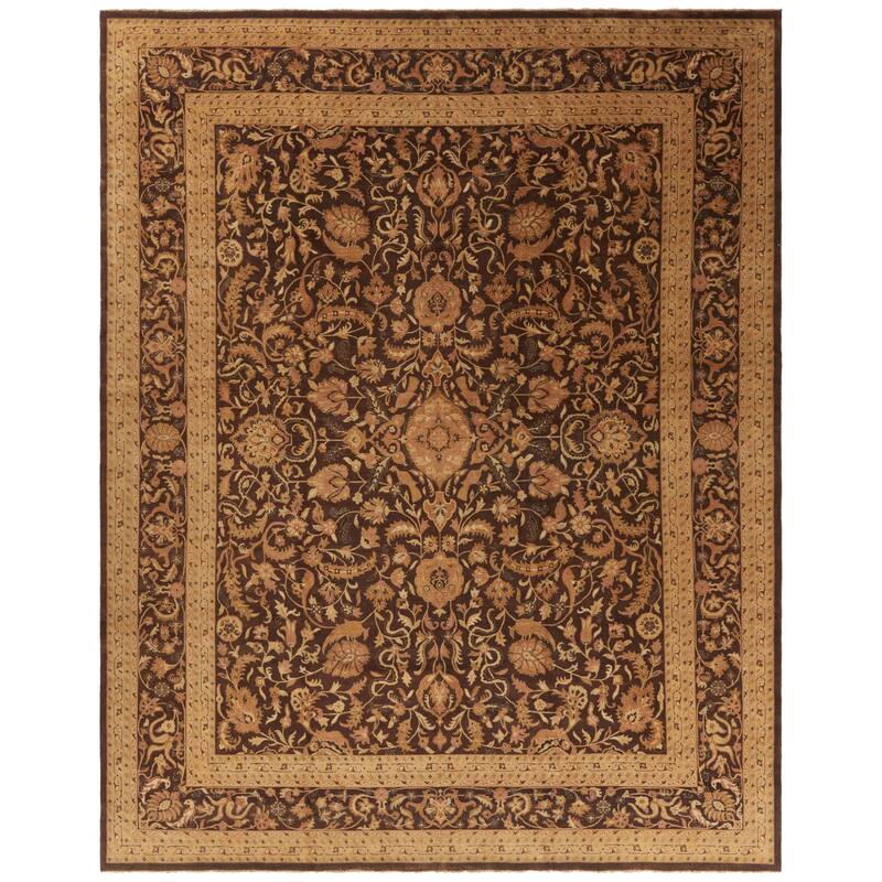 SAFAVIEH Couture Hand-knotted Haj Jalili Katlyn Traditional Oriental Wool Rug with Fringe - 12' x 15' - Brown - Rectangle