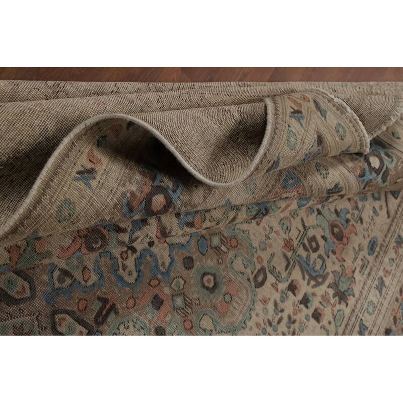 Geometric Tabriz Persian Area Vintage Rug Handmade Wool Carpet - 7'10"x 11'1"