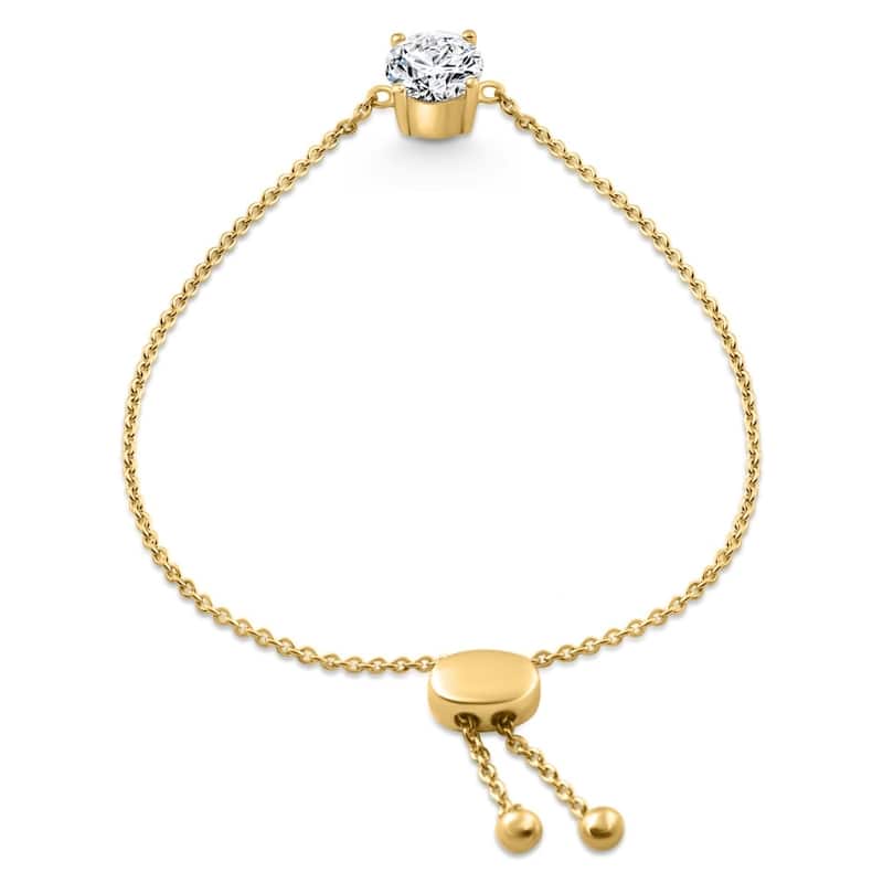 Bliss Diamond Certified 2Ct Diamond Solitaire Slider Bracelet Gold Lab Grown