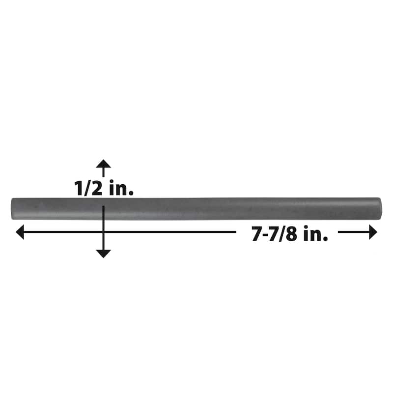 Merola Tile Coco Demi-Bullnose Matte Black Hat 1/2" x 7-7/8" Ceramic Wall Trim - (1 Tile)