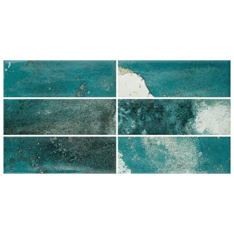 Merola Tile Kings Luxe Tradition Brick Green 7-7/8" x 15-3/4" Ceramic Wall Tile