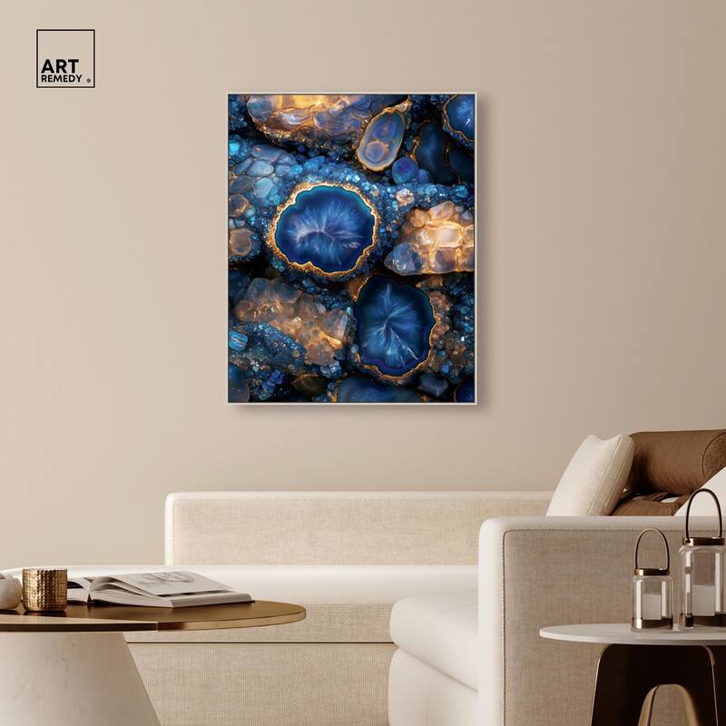 Oceanic Gold Sparkle Canvas by Art Remedy