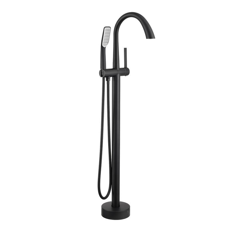 Single-Handle Freestanding Tub Faucet Mount Tub Faucet Bathtub Filler - Black
