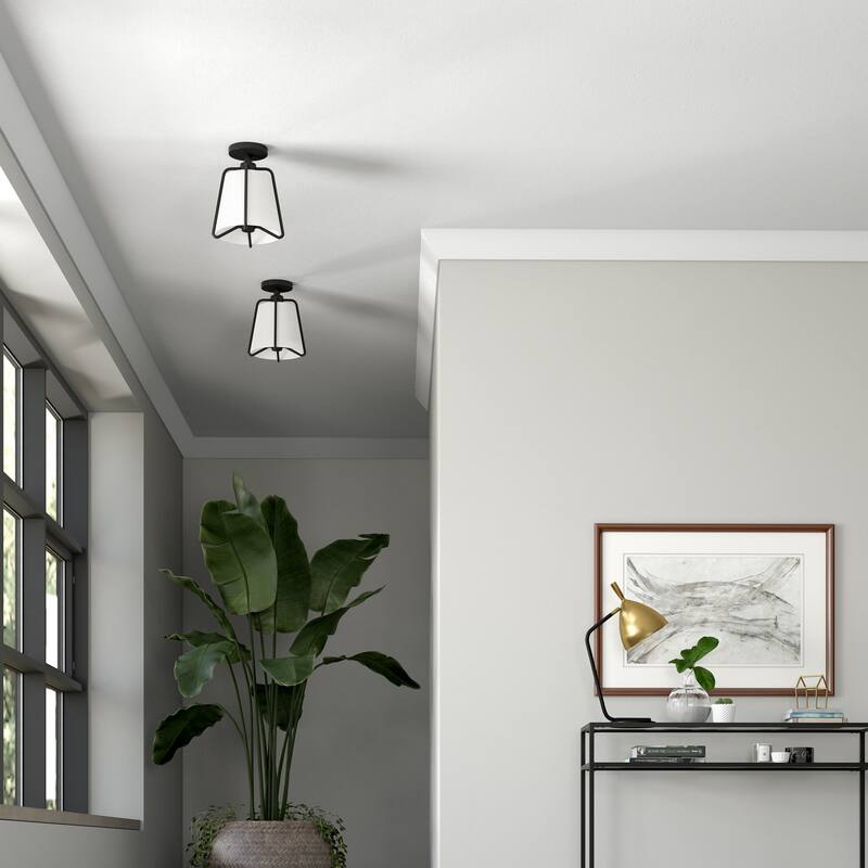 Marduk 9.5" Semi Flush Mount with Fabric Shade