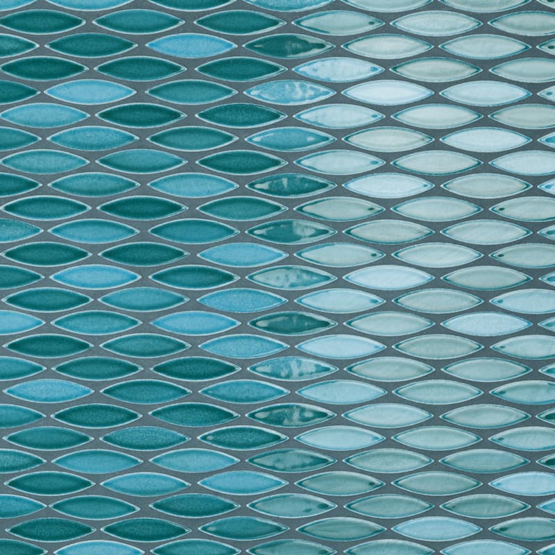 Merola Tile Pescado Glossy Agua 12" x 12-1/2" Porcelain Floor and Wall Tile