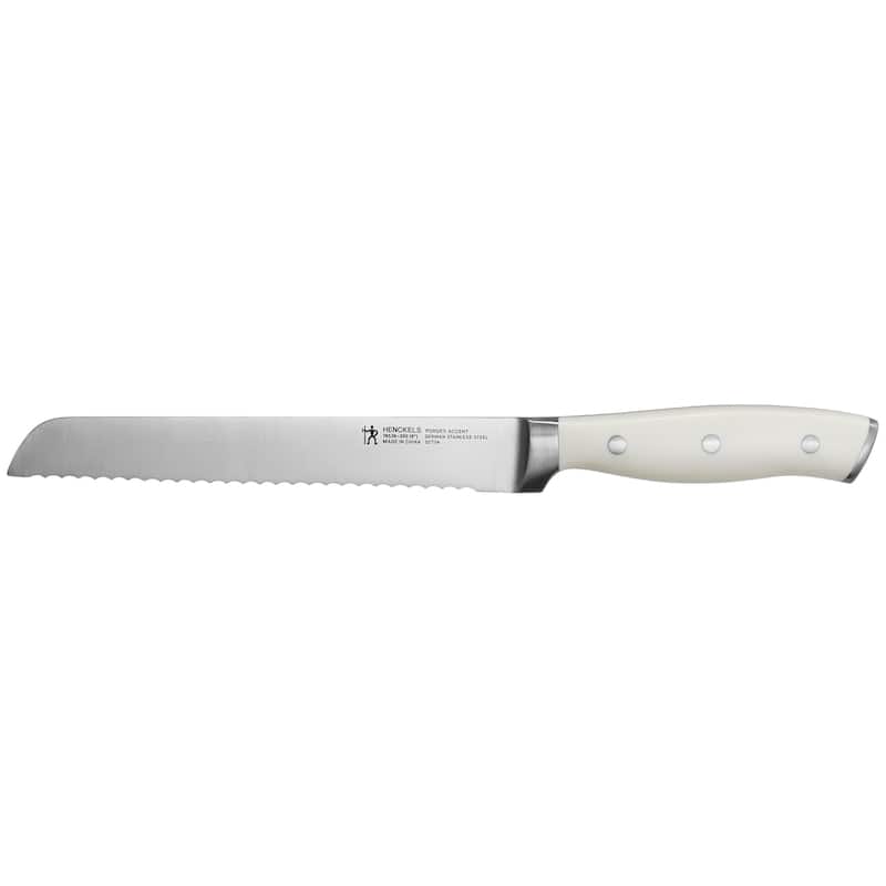 Henckels Forged Accent 8-inch Bread Knife - White Handle - Stainless Steel - 8-inch