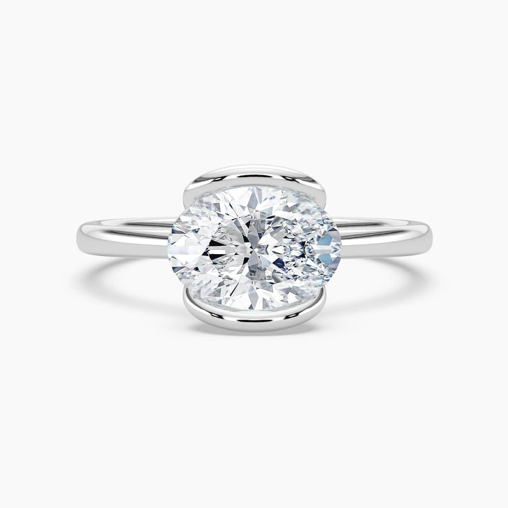 Auriya 14K Gold Lab Grown Diamond Oval East-West Large Loop Solitaire Engagement Ring 1.00 - 5.00ct. tw. (F-G, VS)