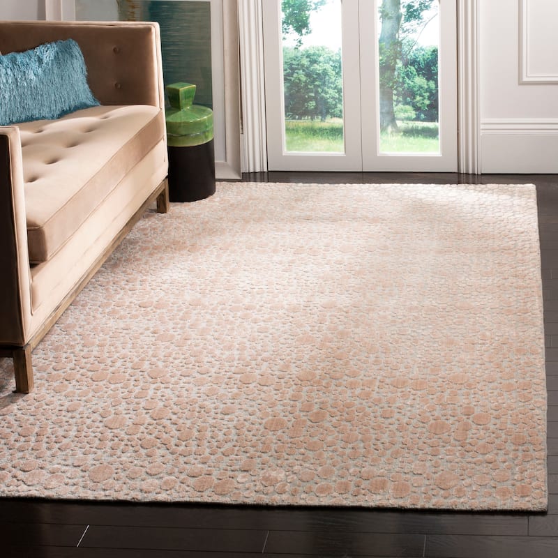 SAFAVIEH Handmade Mirage Minami Modern Abstract Viscose Rug - 9' x 12' - Beige/Silver