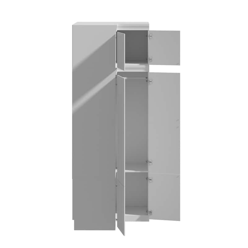 93.9"H/74.2"H Armoires Wardrobe Closet Cabinet Hanging Drawers Storage