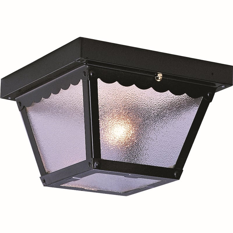 Volume Lighting 2-Light Outdoor Black Flush Mount