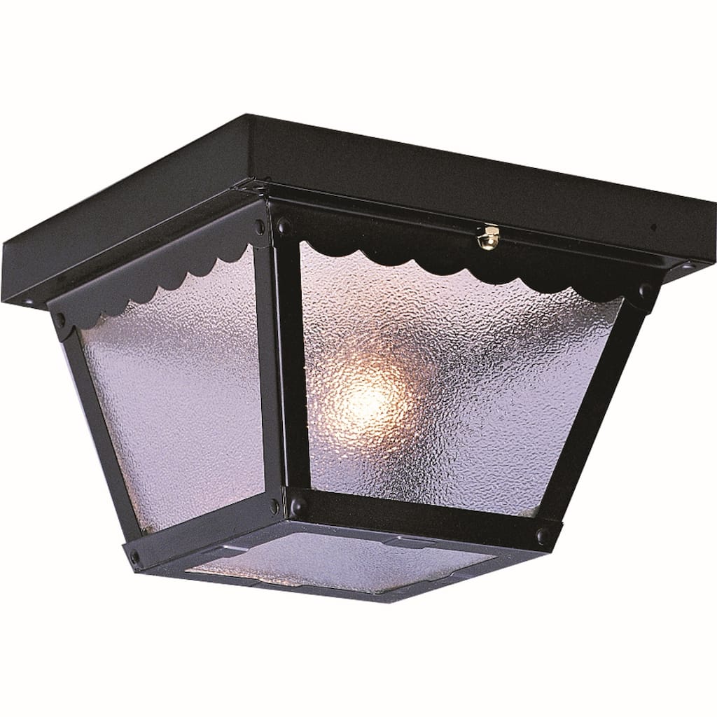 Volume Lighting 2-Light Outdoor Black Flush Mount