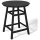 preview thumbnail 74 of 111, Laguna Hdpe All Weather Outdoor Patio 35" Round Counter Table Black
