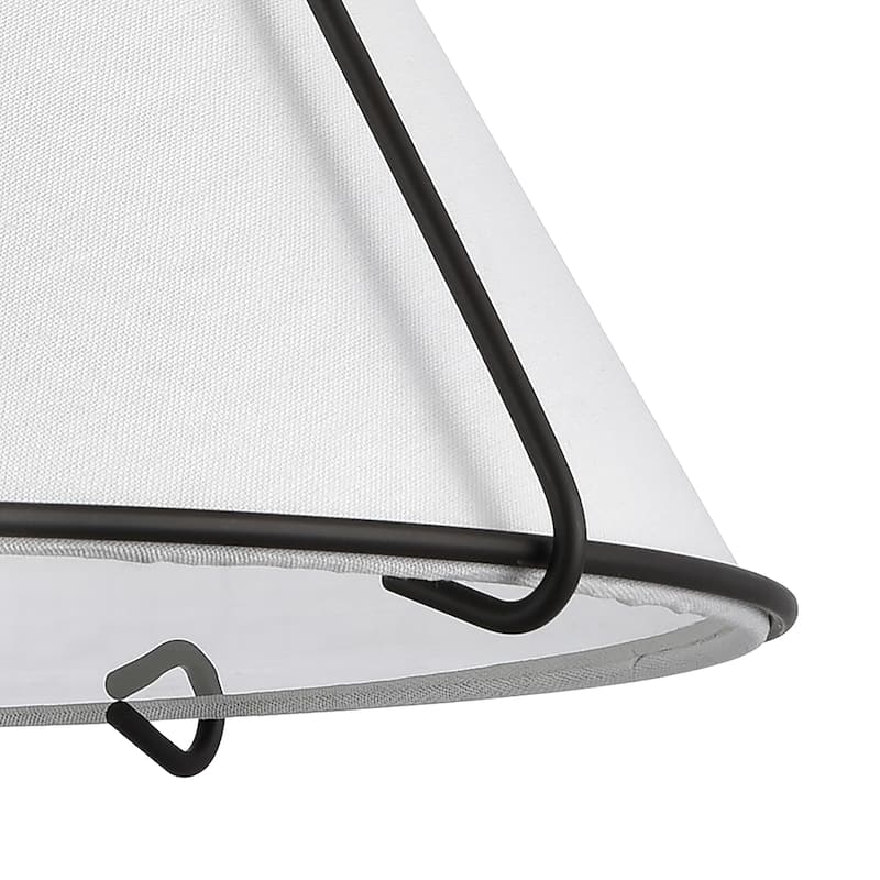 Elk Home Regalia Satin Nickel With White Linen Shade 1 Light Pendant - 18''