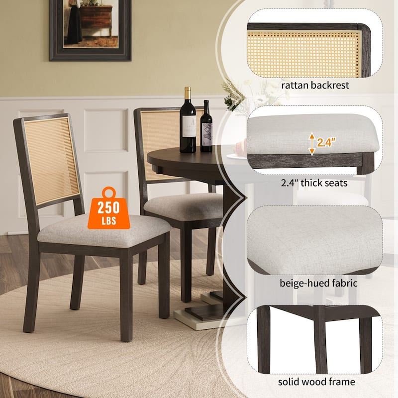 Round Dining Table for 4 with Chairs Set
