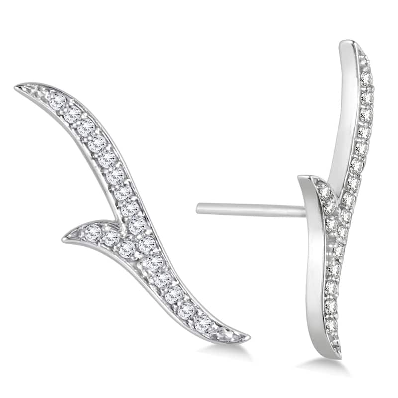 Marquee 1/5 Carat TW Diamond Climber Earrings in 14K White Gold