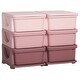preview thumbnail 1 of 24, 3 Tier Kids Storage Unit, 6 Drawer Chest Toy Organizer Plastic Bins for Kids Bedroom Nursery Kindergarten Living Room Pink