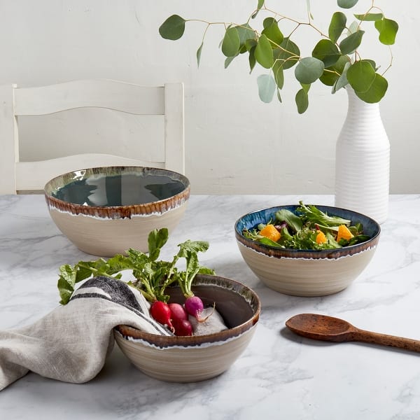 Tabletops Gallery Assorted Serving Tuscon Bowl - Set of 3