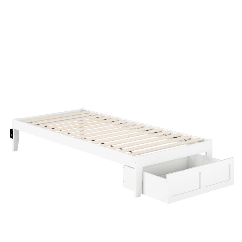 AFI Colorado Platform Bed with Foot Drawer and Charging Station