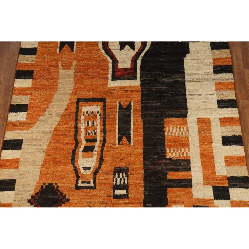 Tribal Geometric Moroccan Oriental Area Rug Handmade Wool Carpet - 6'9" x 9'10"