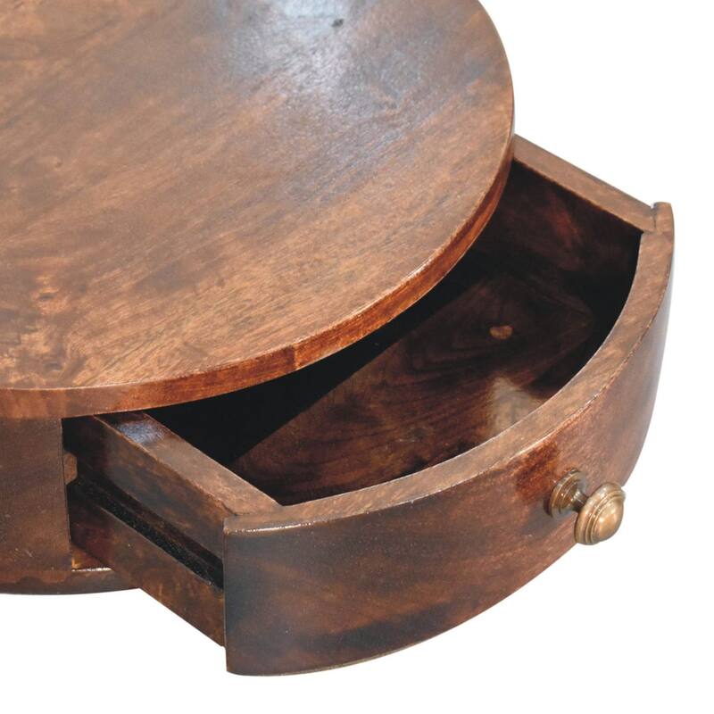 California Walnut Wall-Mounted Rounded Bedside