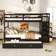 preview thumbnail 32 of 43, Full over Full Bunk Bed Kids Bed with Trundle and Staircase,Storage Drawers,Maximized Space