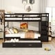 preview thumbnail 10 of 46, Solid Wood Bunkbed Frame with Trundle, Storage Stairs and Guardrail