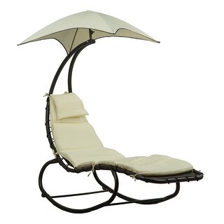 Overstockbelleze Outdoor Lounge Chair Swing Cushion Seat Hammock Canopy Standard Beige Dailymail