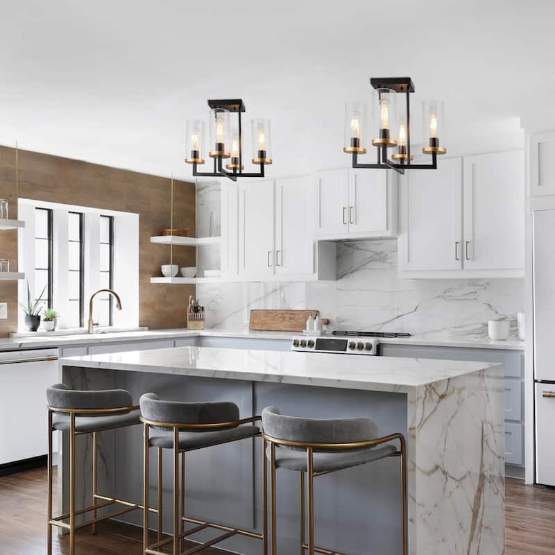Modern Drum Light Chandelier Industrial Dining Room Light Fixtures