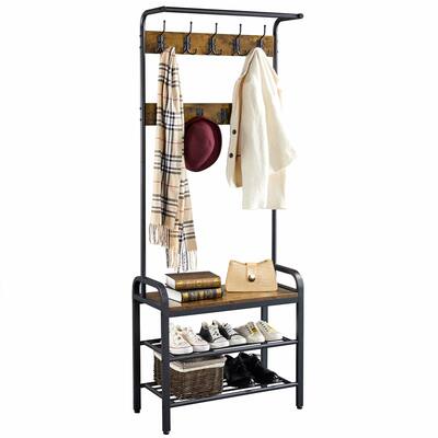 Yaheetech 72'' Hall Tree Entryway Coat Rack with Bench & Shoe Storage