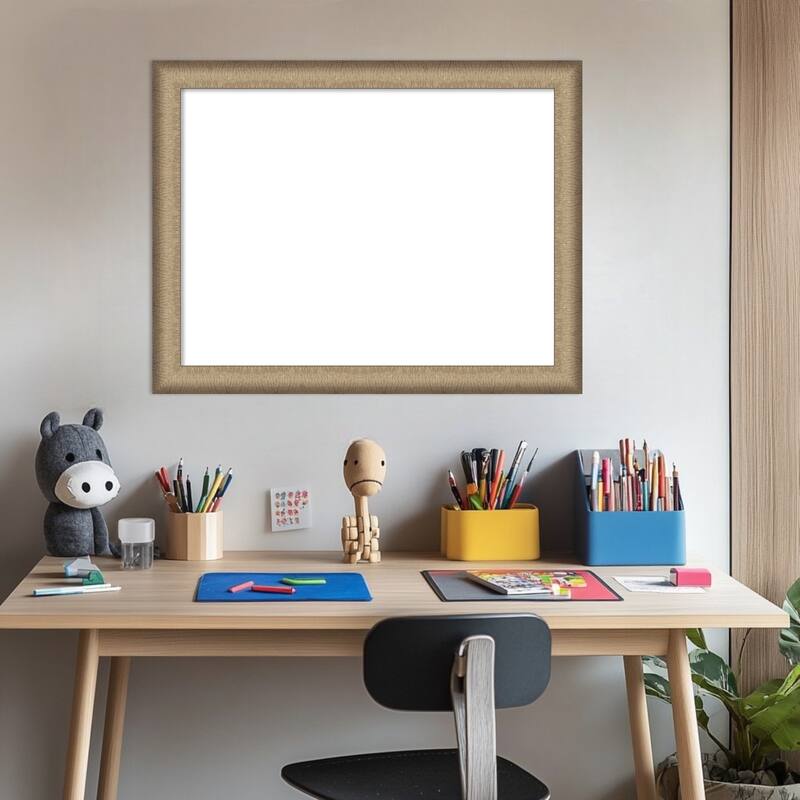 Amanti Art Elegant Brushed Bronze Narrow Framed Dry Erase Magnetic Board