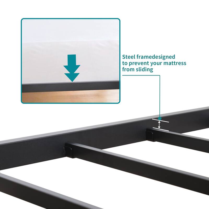 Sleeplanner 18-inch Modern Metal Platform Bed Frame