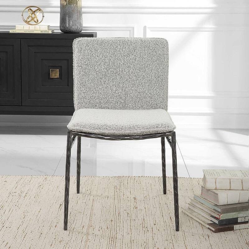 Chiseled Frame Dining Chair - 32.5" - Gray and Black