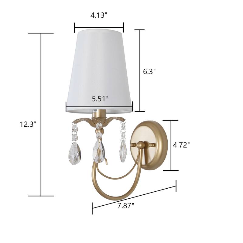1-Light Gold Wall Sconces Bathroom Light Fixtures Vintage Wall Sconce
