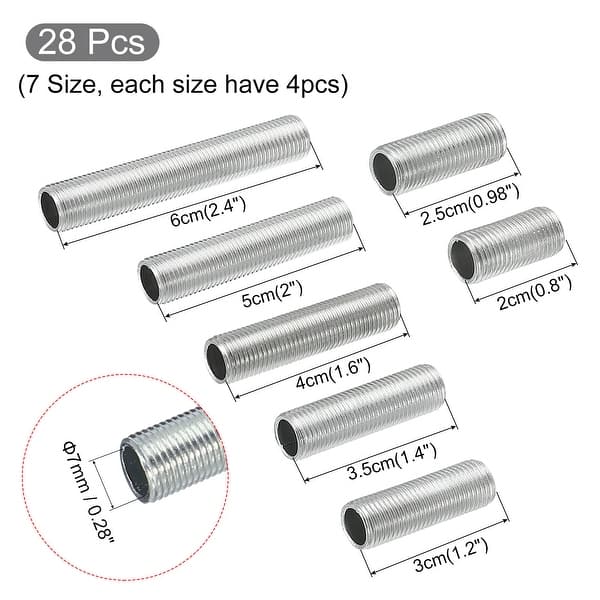 84pcs Lamp Pipe with Lock Nuts Teeth Washers 1/8IP Thread Fasteners ...